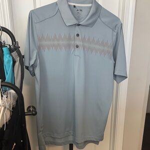 Adidas Men's Gray Polo with Subtle Pattern